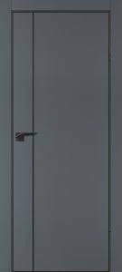 Межкомнатная дверь P-21  черный молдинг PET,  кромка ABS черная c 4-х ст. Графит матовый