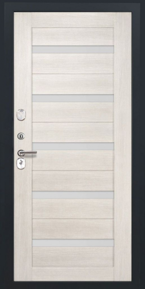 Входная дверь ДвериПРО L-Термо серебро СБ-1 (ст. белое, 16мм, беленый дуб) DPRO198294 внутренняя сторона